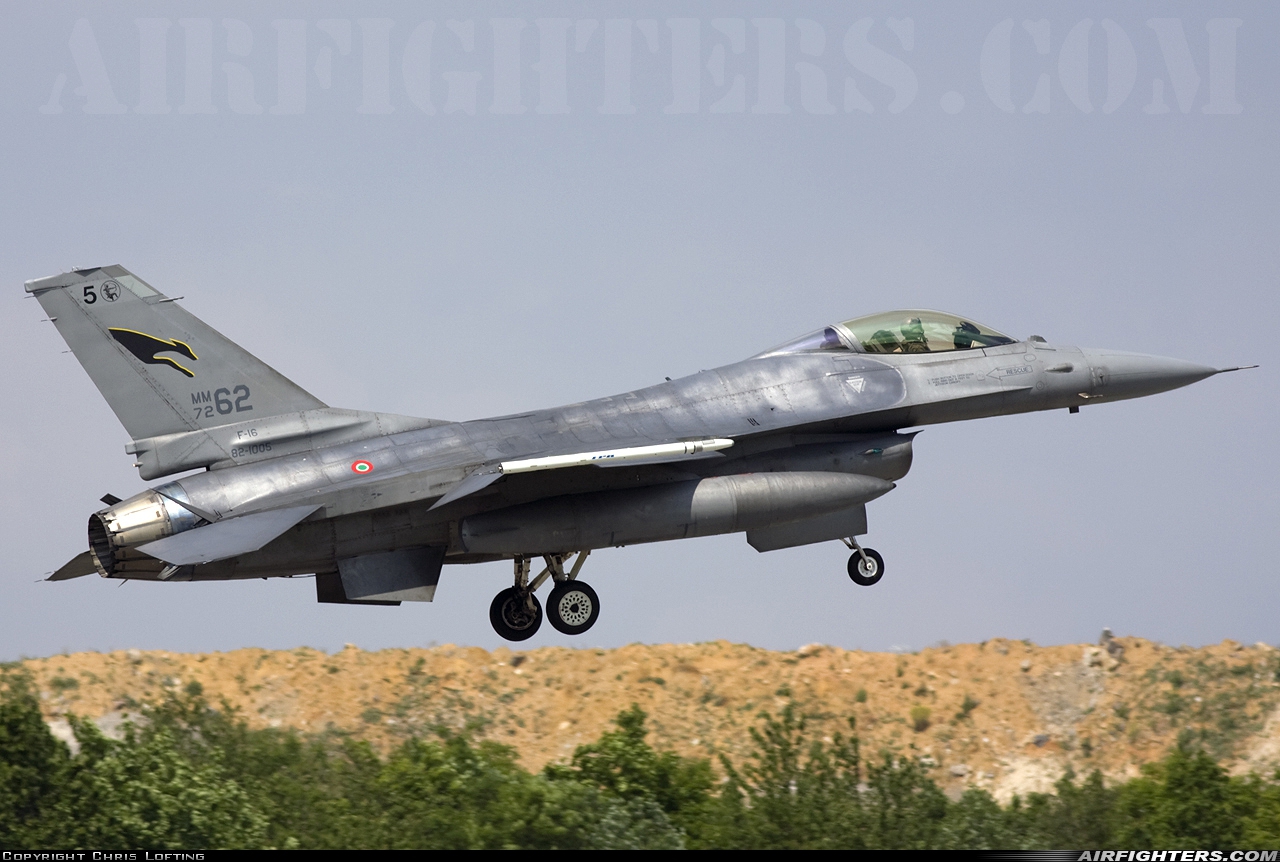 Italy - Air Force General Dynamics F-16A/ADF Fighting Falcon MM7262 at Florennes (EBFS), Belgium
