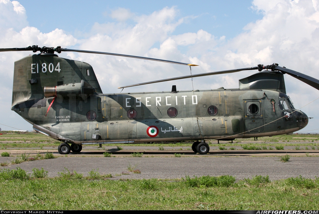 Italy - Army Boeing Vertol CH-47C Chinook MM80826 at Viterbo (LIRV), Italy
