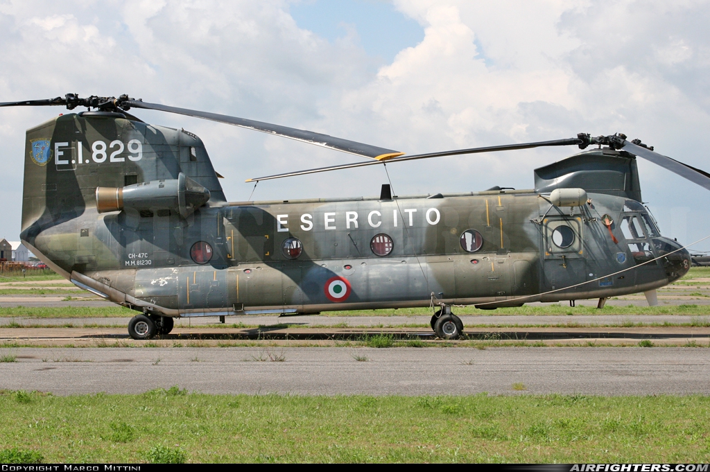 Italy - Army Boeing Vertol CH-47C Chinook MM81230 at Viterbo (LIRV), Italy
