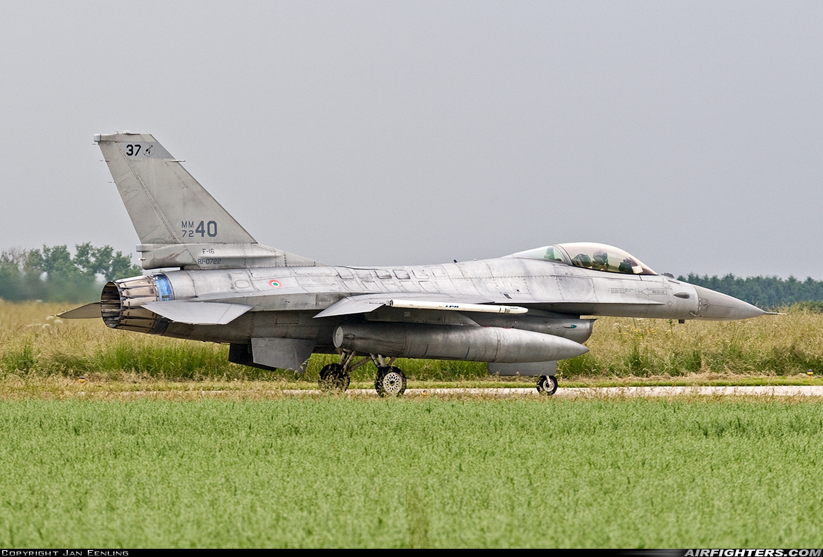 Italy - Air Force General Dynamics F-16A/ADF Fighting Falcon MM7240 at Florennes (EBFS), Belgium