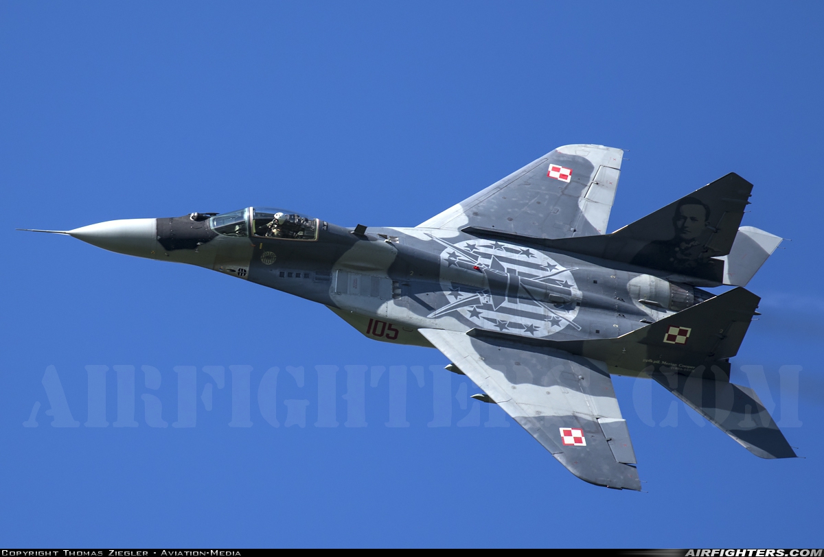 Poland - Air Force Mikoyan-Gurevich MiG-29G (9.12A) 105 at Zeltweg (LOXZ), Austria