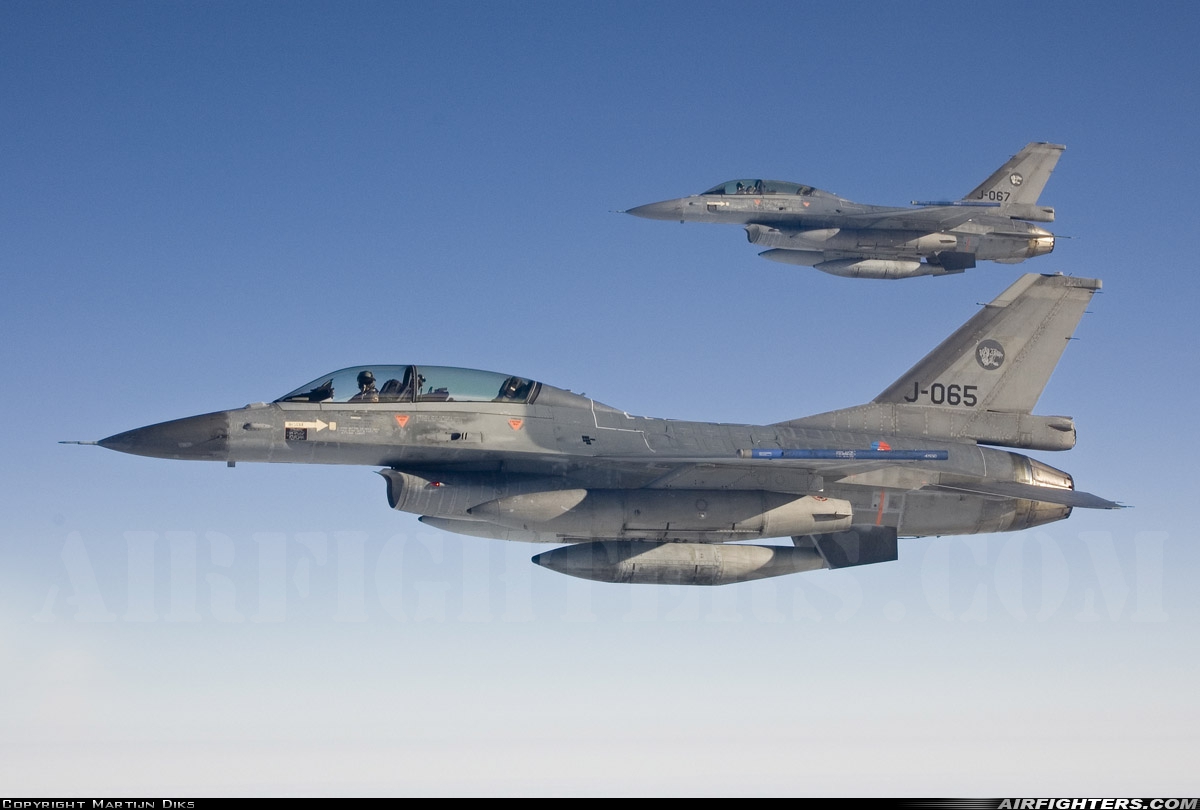 Netherlands - Air Force General Dynamics F-16BM Fighting Falcon J-065 at In Flight, Canada