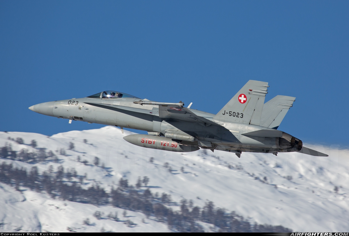 Switzerland - Air Force McDonnell Douglas F/A-18C Hornet J-5023 at Sion (- Sitten) (SIR / LSGS / LSMS), Switzerland