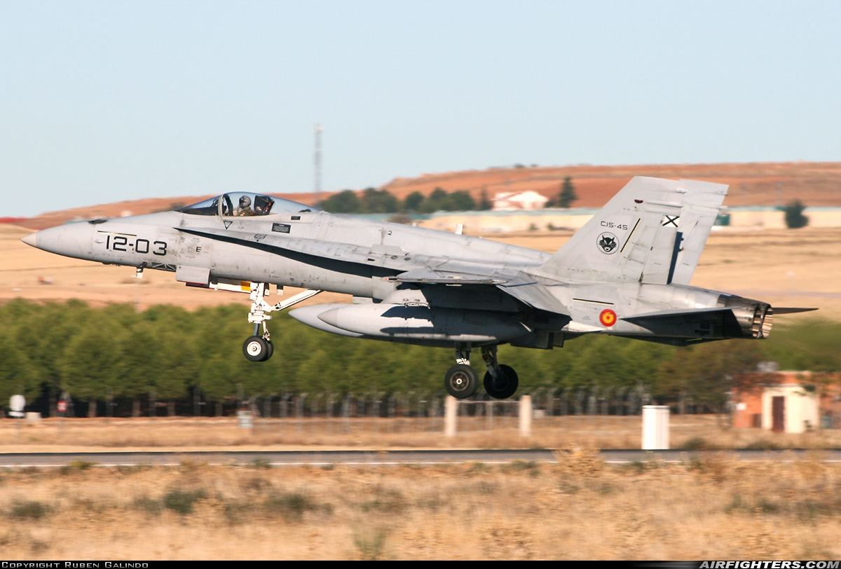 Spain - Air Force McDonnell Douglas C-15 Hornet (EF-18A+) C.15-45 at Madrid - Torrejon (TOJ / LETO), Spain