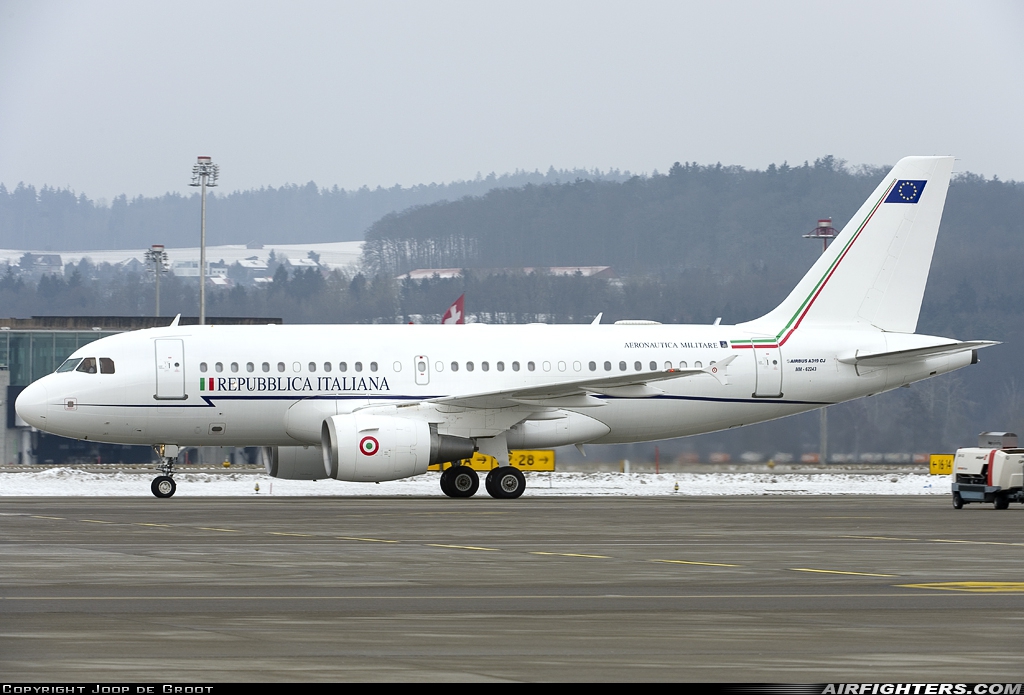 Italy - Air Force Airbus A319-115 CJ MM62243 at Zurich (- Kloten) (ZRH / LSZH), Switzerland