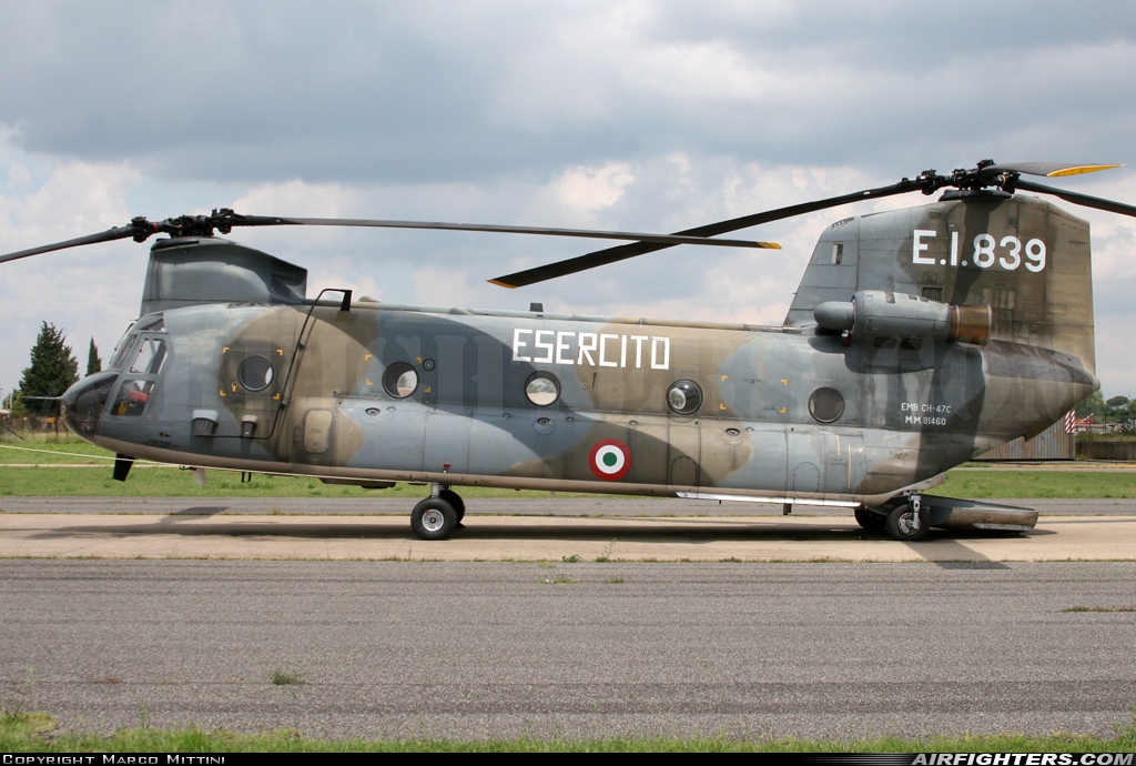 Italy - Army Boeing Vertol CH-47C Chinook MM81460 at Viterbo (LIRV), Italy