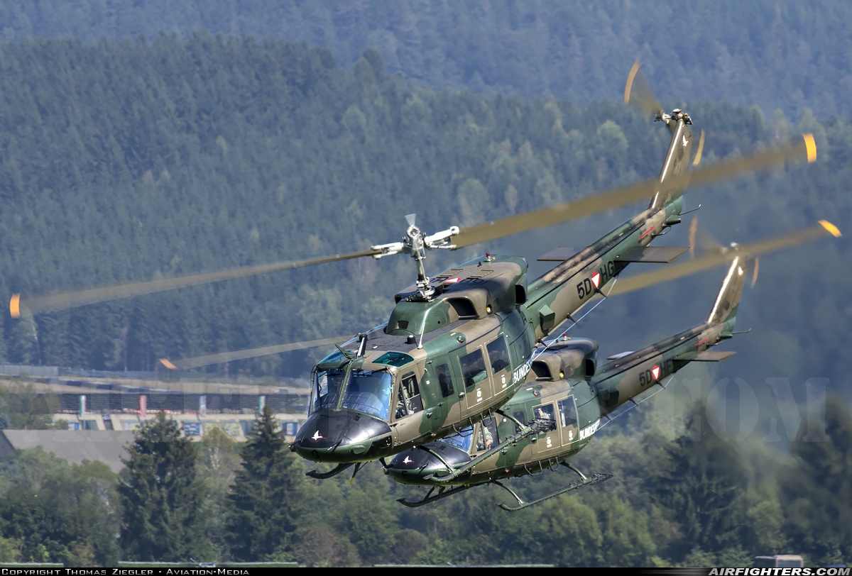 Austria - Air Force Agusta-Bell AB-212 5D-HG at Zeltweg (LOXZ), Austria