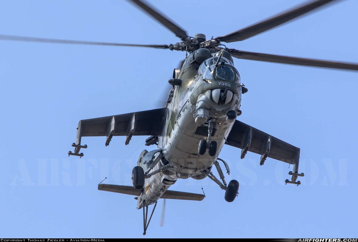 Czech Republic - Air Force Mil Mi-35 (Mi-24V) 7355 at Namest nad Oslavou (LKNA), Czech Republic