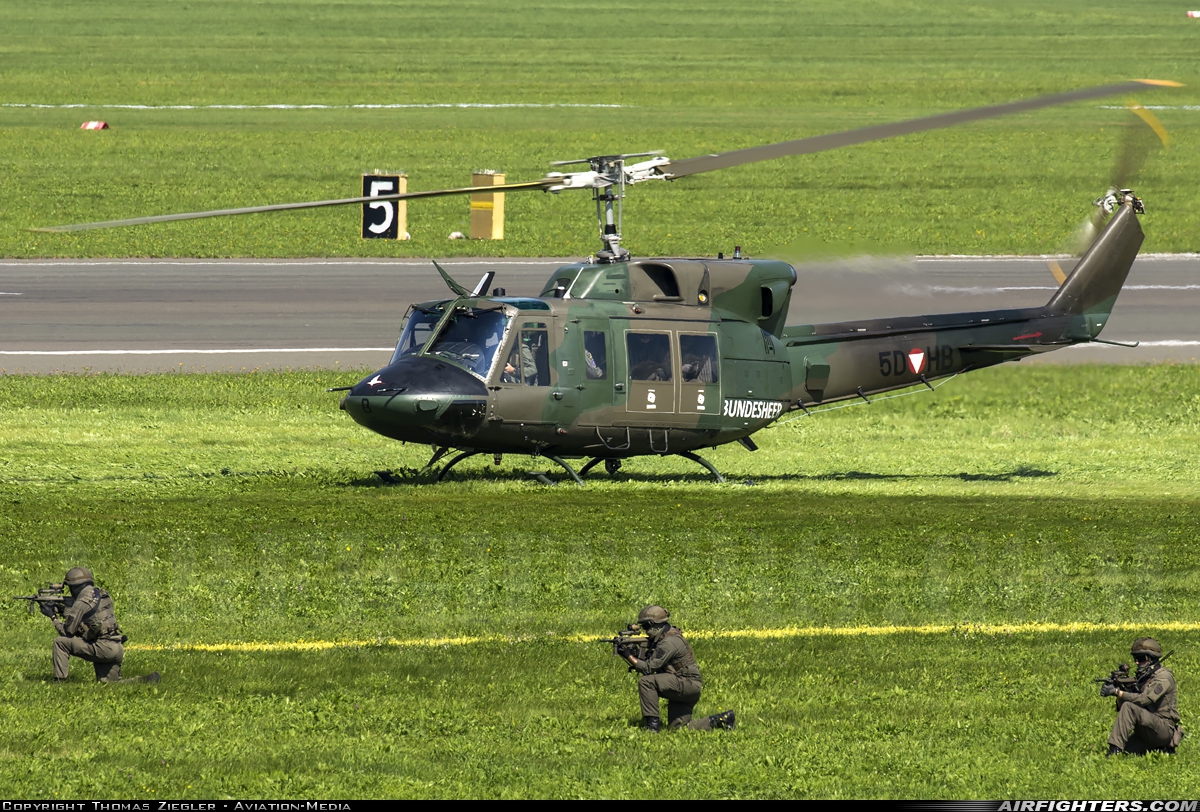 Austria - Air Force Agusta-Bell AB-212 5D-HB at Zeltweg (LOXZ), Austria