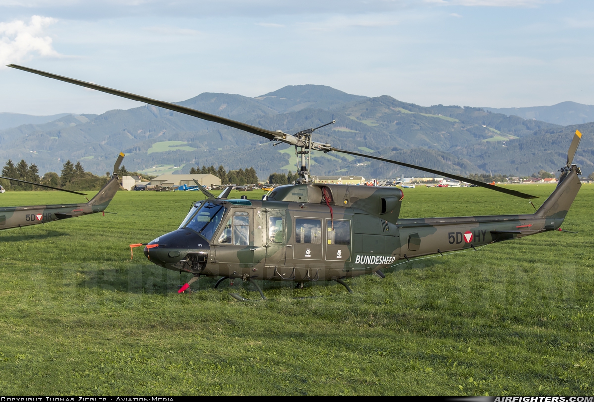 Austria - Air Force Bell 212 5D-HY at Zeltweg (LOXZ), Austria