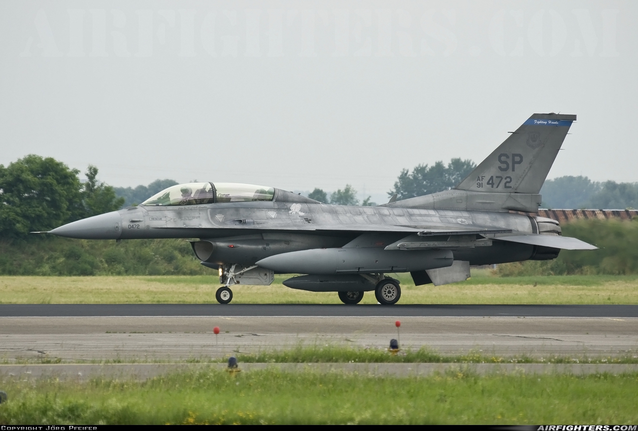USA - Air Force General Dynamics F-16D Fighting Falcon 91-0472 at Neuburg - Zell (ETSN), Germany