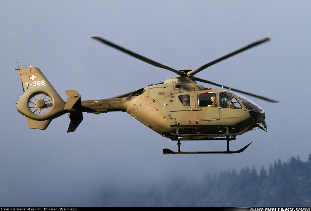Switzerland - Air Force Eurocopter TH05 (EC-635P2+) T-366 at Meiringen (LSMM), Switzerland