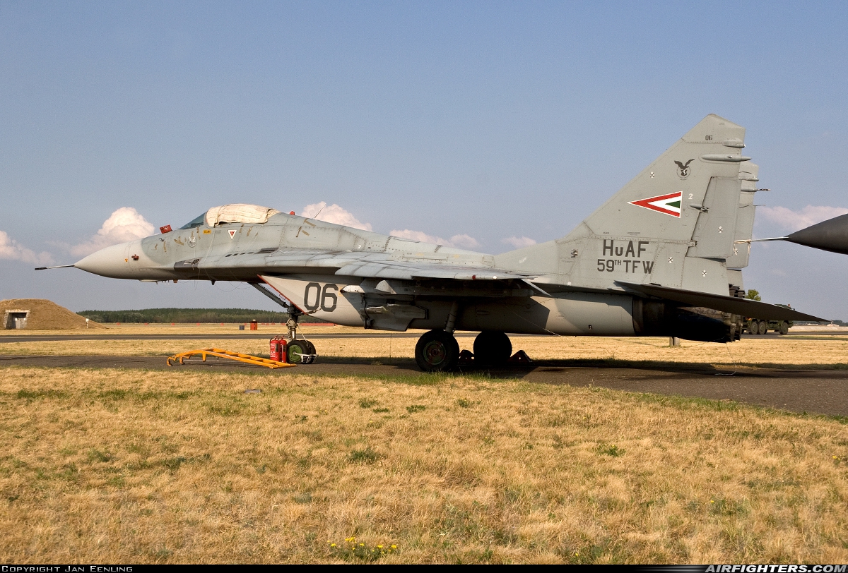 Hungary - Air Force Mikoyan-Gurevich MiG-29B (9.12A) 06 at Kecskemet (LHKE), Hungary