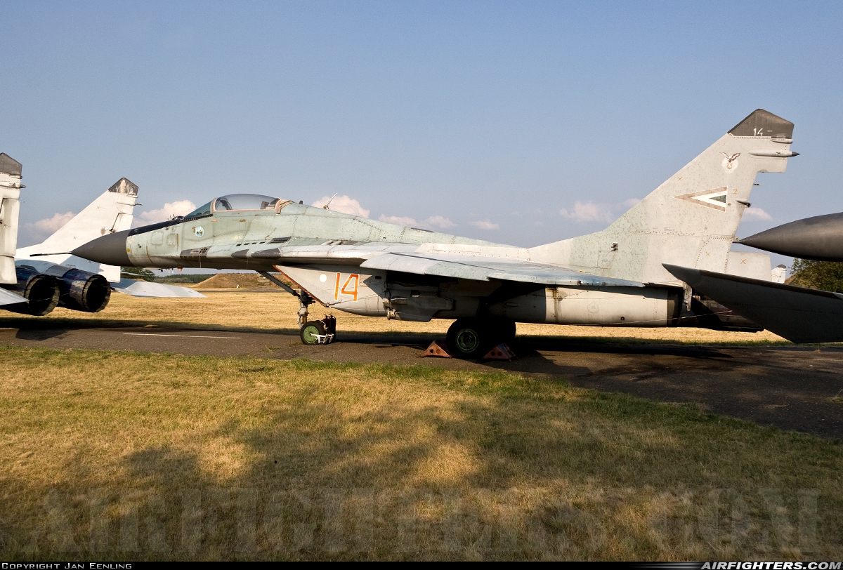 Hungary - Air Force Mikoyan-Gurevich MiG-29B (9.12A) 14 at Kecskemet (LHKE), Hungary