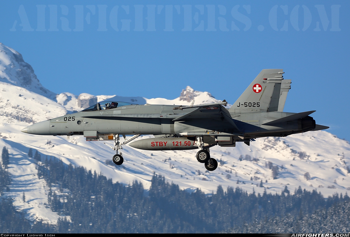 Switzerland - Air Force McDonnell Douglas F/A-18C Hornet J-5025 at Sion (- Sitten) (SIR / LSGS / LSMS), Switzerland