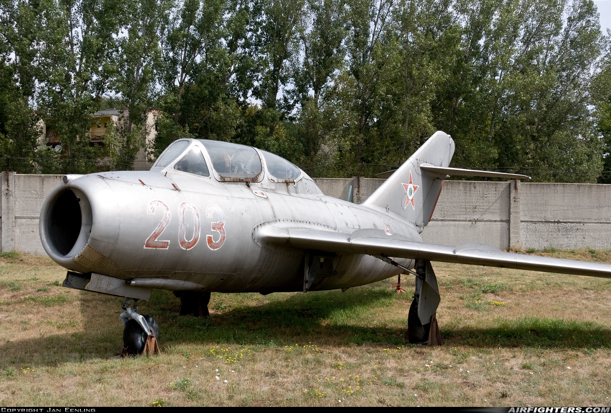 Hungary - Air Force Mikoyan-Gurevich MiG-15UTI 203 at Szolnok (LHSN), Hungary