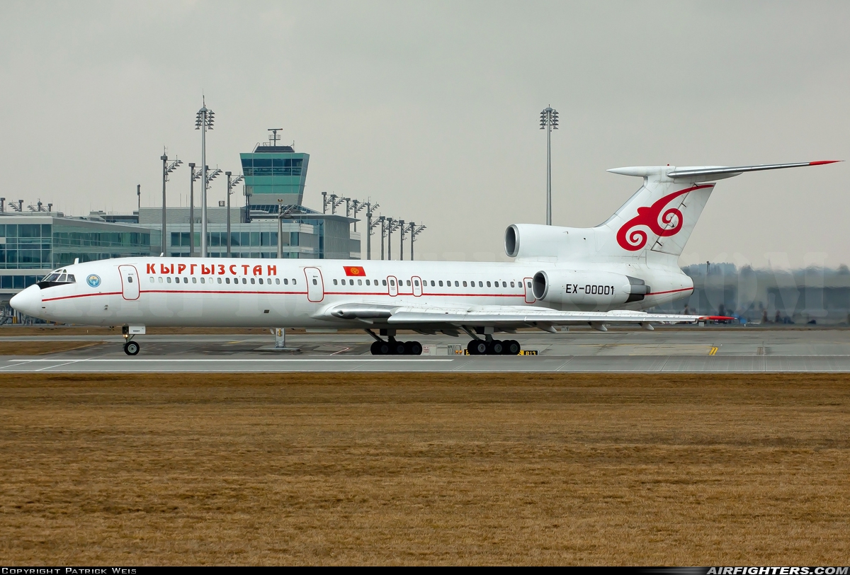 Kyrgyzstan - Government Tupolev Tu-154M EX-00001 at Munich (- Franz Josef Strauss) (MUC / EDDM), Germany