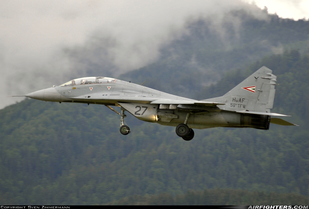 Hungary - Air Force Mikoyan-Gurevich MiG-29UB (9.51) 27 at Zeltweg (LOXZ), Austria
