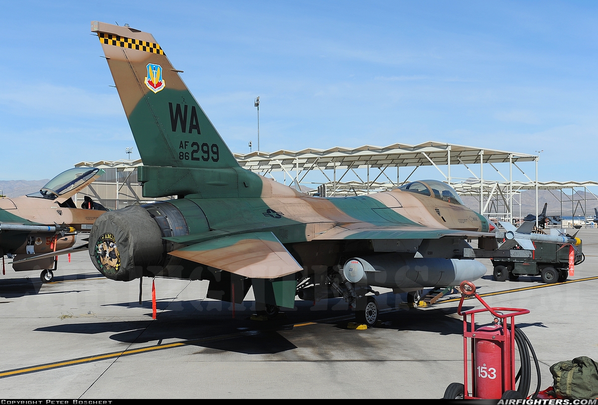 USA - Air Force General Dynamics F-16C Fighting Falcon 86-0299 at Las Vegas - Nellis AFB (LSV / KLSV), USA