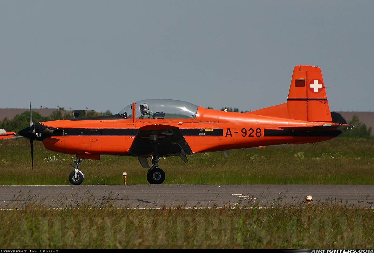 Switzerland - Air Force Pilatus PC-7 Turbo Trainer A-928 at Karup (KRP / EKKA), Denmark