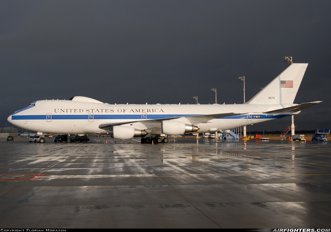 USA - Air Force Boeing E-4B (747-200B) 73-1676 at Munich (- Franz Josef Strauss) (MUC / EDDM), Germany