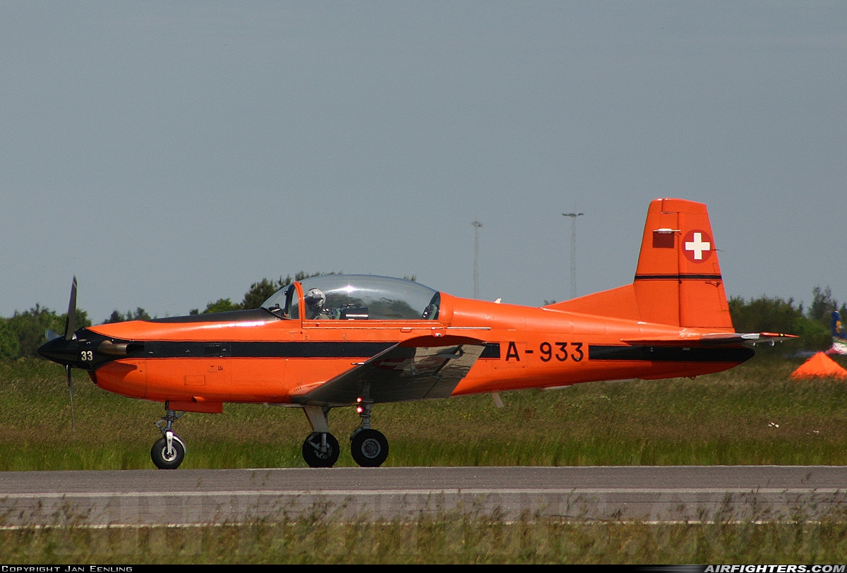Switzerland - Air Force Pilatus PC-7 Turbo Trainer A-933 at Karup (KRP / EKKA), Denmark