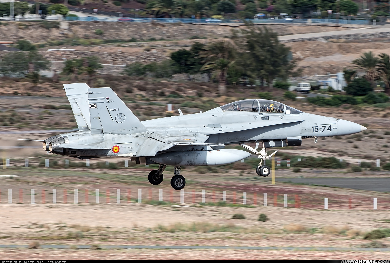 Spain - Air Force McDonnell Douglas CE-15 Hornet (EF-18B) CE.15-5 at Gran Canaria (- Las Palmas / Gando) (LPA / GCLP), Spain