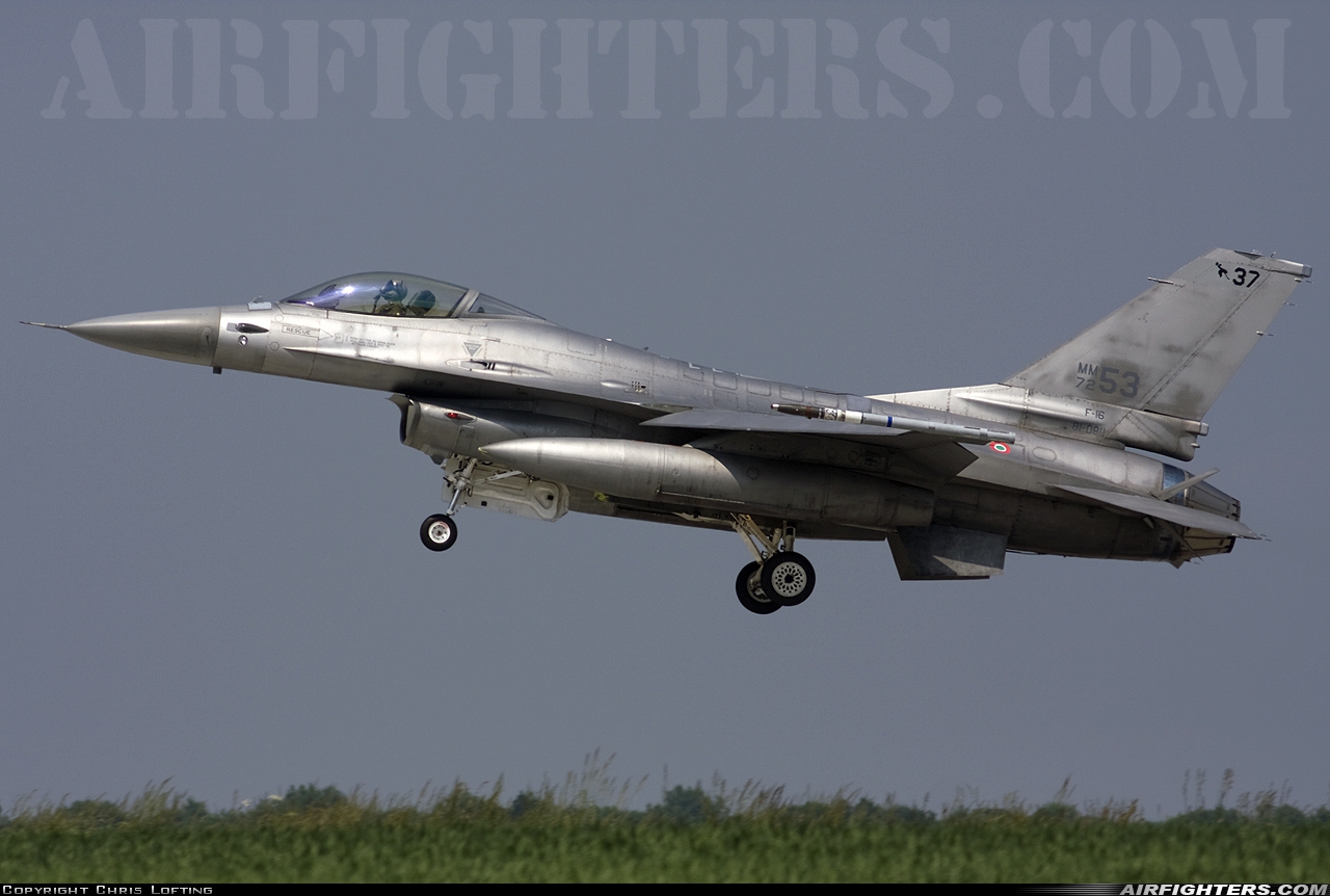 Italy - Air Force General Dynamics F-16A/ADF Fighting Falcon MM7253 at Florennes (EBFS), Belgium