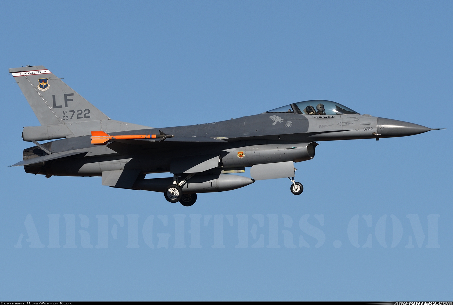 USA - Air Force General Dynamics F-16A Fighting Falcon 93-0722 at Glendale (Phoenix) - Luke AFB (LUF / KLUF), USA