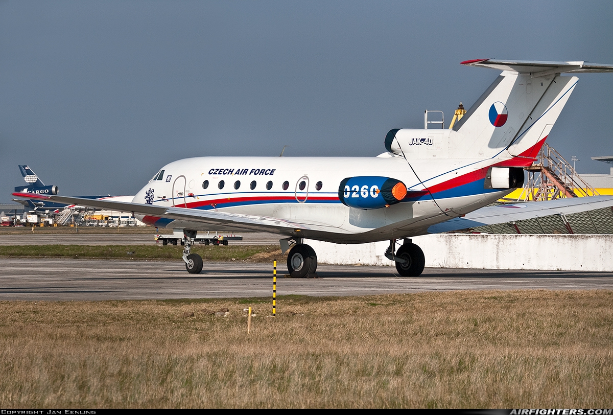 Czech Republic - Air Force Yakovlev Yak-40 0260 at Brussels - National (Zaventem) / Melsbroek (BRU / EBBR / EBMB), Belgium