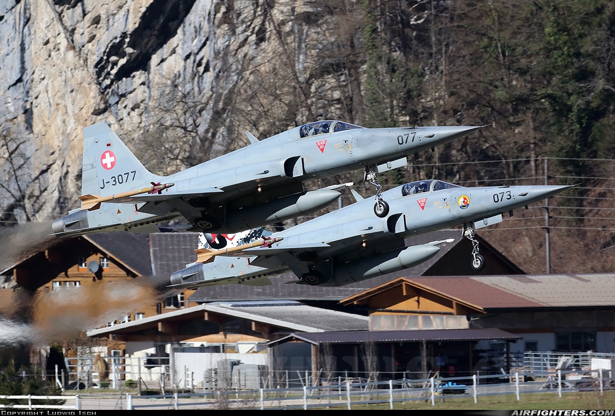 Switzerland - Air Force Northrop F-5E Tiger II J-3077 at Meiringen (LSMM), Switzerland