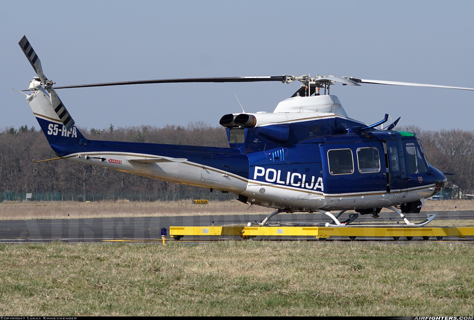 Slovenia - Police Agusta-Bell AB-412 Grifone S5-HPA at Maribor (MBX / LJMB), Slovenia