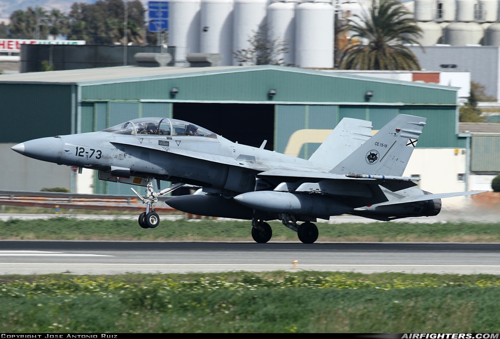 Spain - Air Force McDonnell Douglas CE-15 Hornet (EF-18B+) CE.15-10 at Malaga (AGP / LEMG), Spain