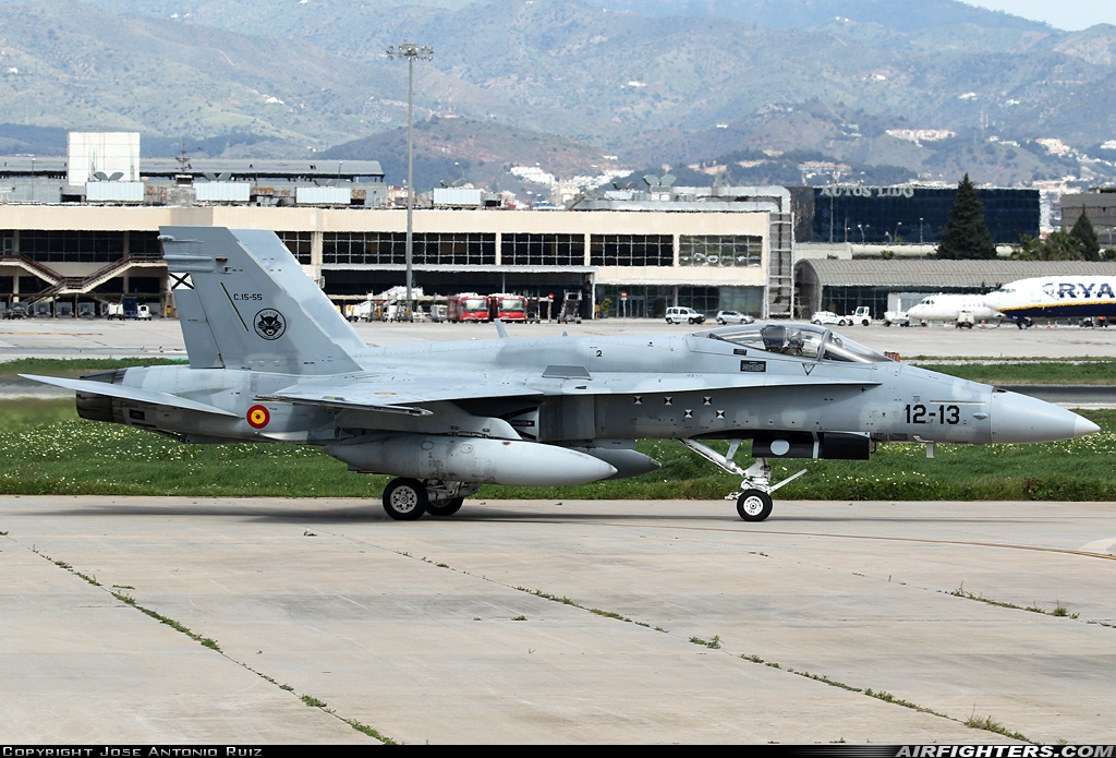 Spain - Air Force McDonnell Douglas C-15 Hornet (EF-18A+) C.15-55 at Malaga (AGP / LEMG), Spain