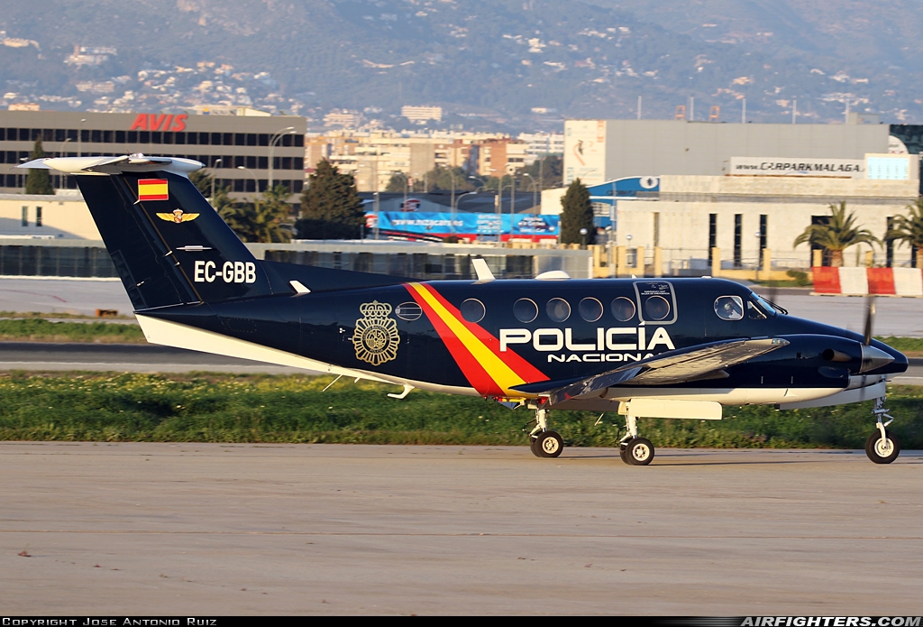 Spain - Police Beech Super King Air B200 EC-GBB at Malaga (AGP / LEMG), Spain