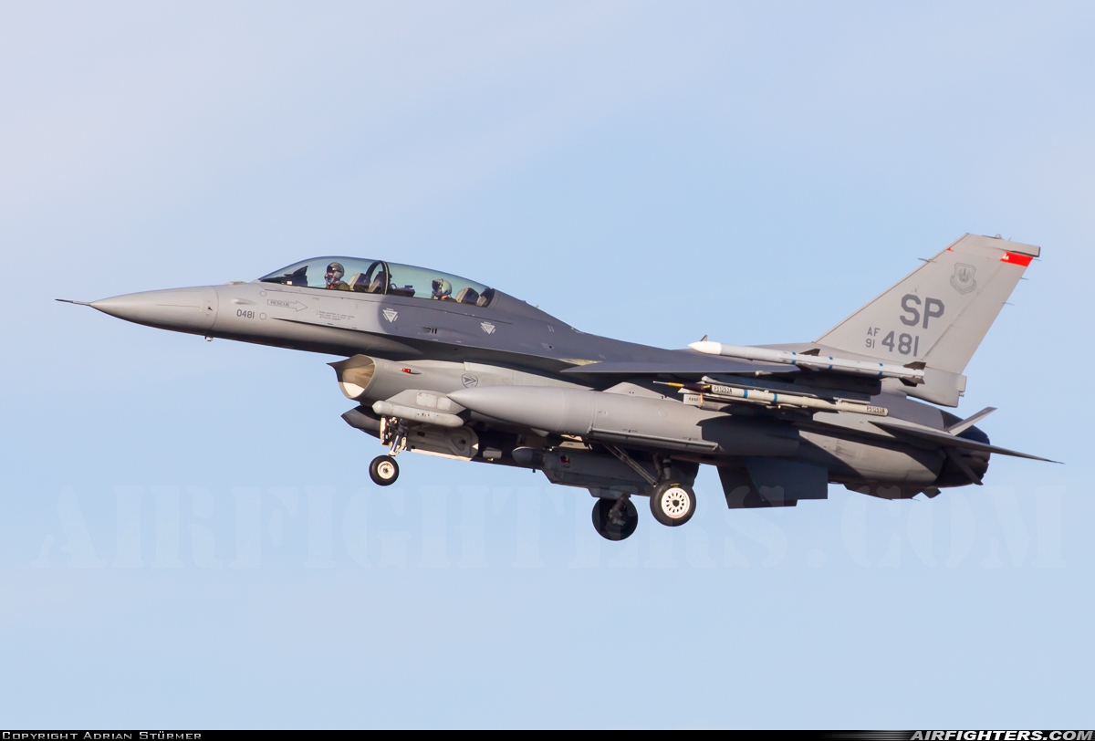 USA - Air Force General Dynamics F-16D Fighting Falcon 91-0481 at Spangdahlem (SPM / ETAD), Germany