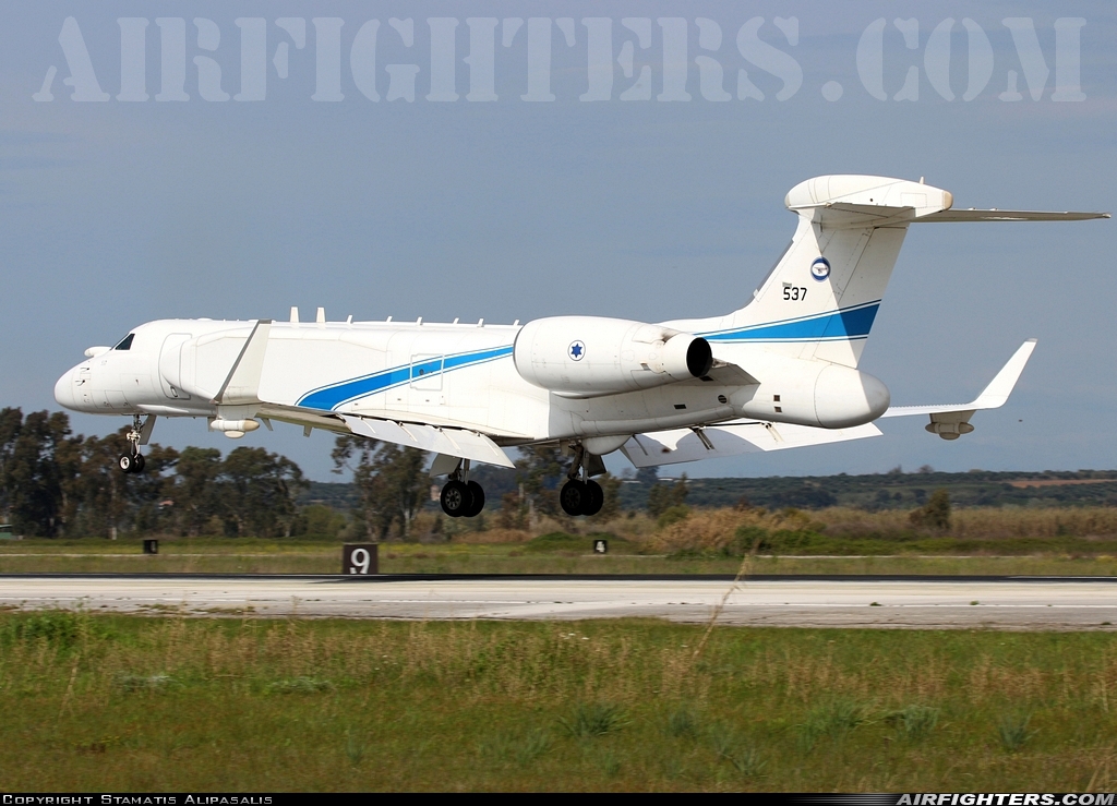 Israel - Air Force Gulfstream Aerospace G-550 Nachshson Aitam 537 at Andravida (Pyrgos -) (PYR / LGAD), Greece