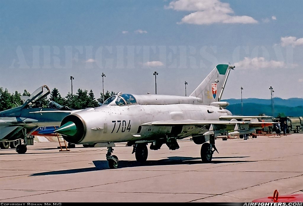 Slovakia - Air Force Mikoyan-Gurevich MiG-21MF 7704 at Sliac (LZSL), Slovakia