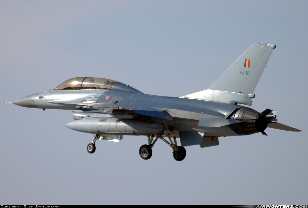Belgium - Air Force General Dynamics F-16BM Fighting Falcon FB-12 at Florennes (EBFS), Belgium