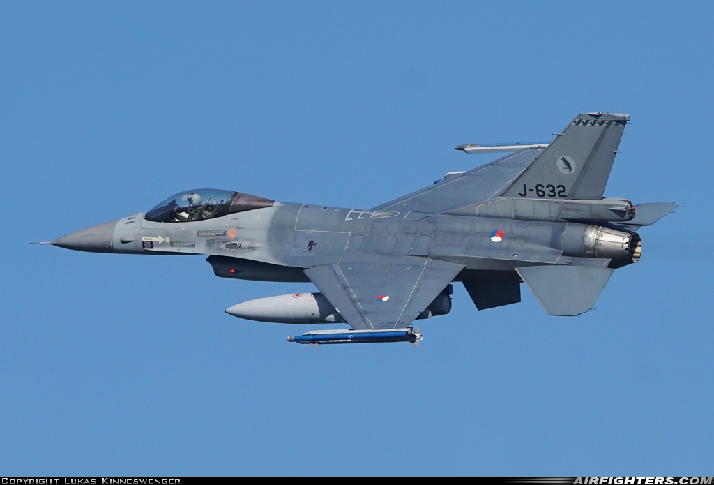 Netherlands - Air Force General Dynamics F-16AM Fighting Falcon J-632 at Leeuwarden (LWR / EHLW), Netherlands