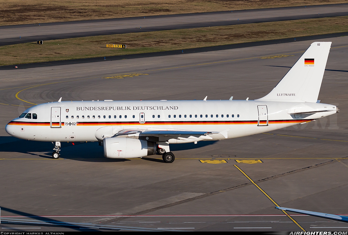 Germany - Air Force Airbus A319-133X 15+02 at Cologne / Bonn (- Konrad Adenauer / Wahn) (CGN / EDDK), Germany