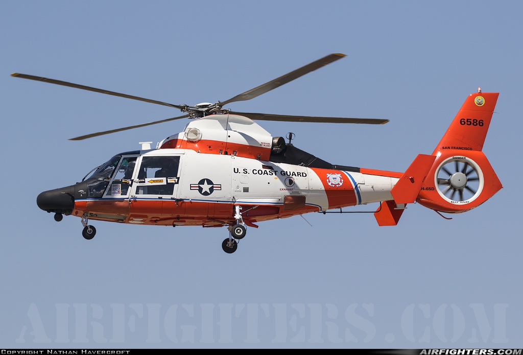 USA - Coast Guard Aerospatiale MH-65D Dolphin (SA-366G-1) 6586 at Riverside - Municipal (RAL / KRAL), USA