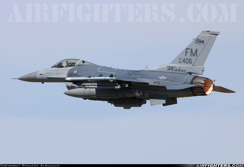 USA - Air Force General Dynamics F-16C Fighting Falcon 88-0406 at Andravida (Pyrgos -) (PYR / LGAD), Greece