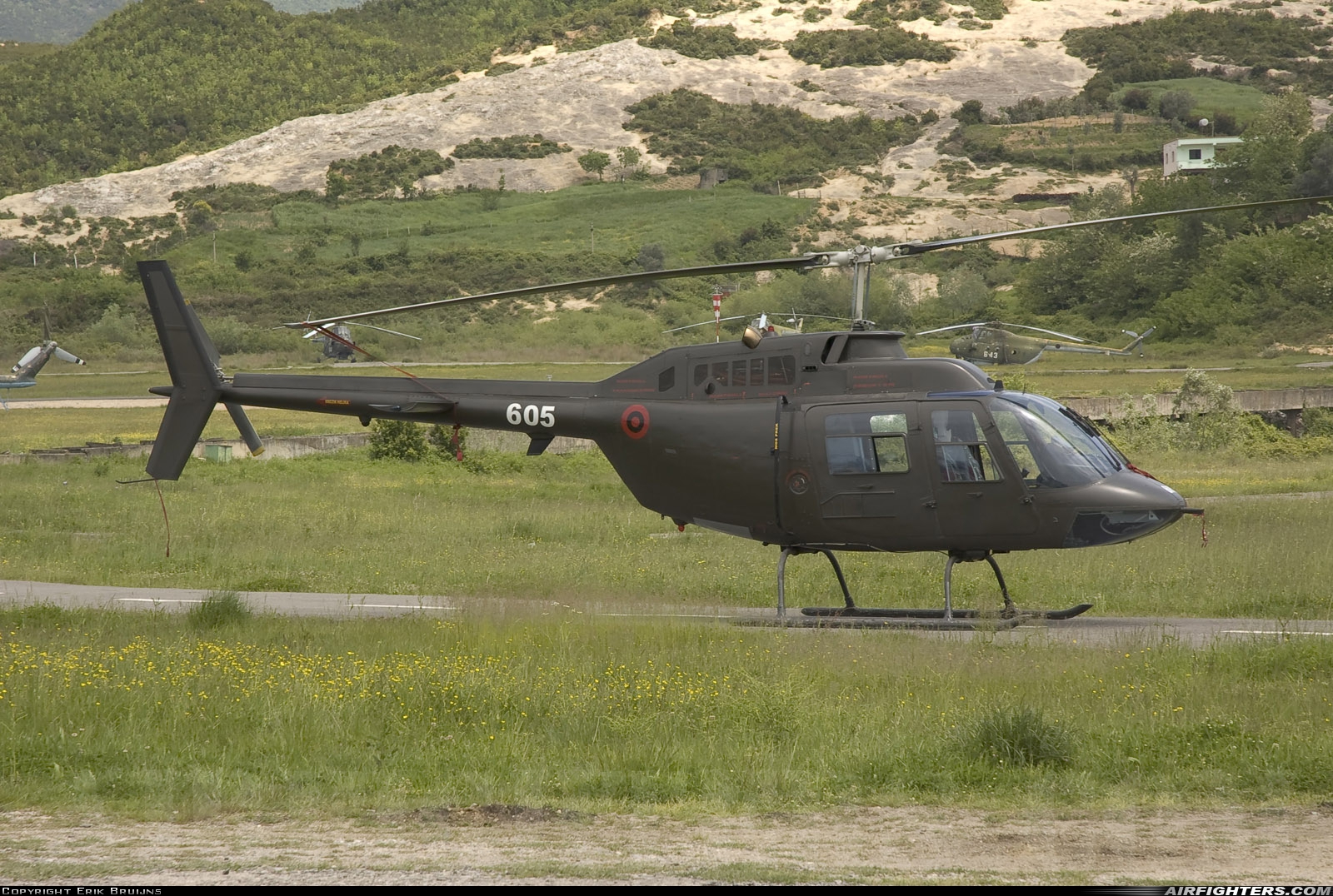 Albania - Air Force Agusta-Bell AB-206B-1 JetRanger II 605 at Farke, Albania