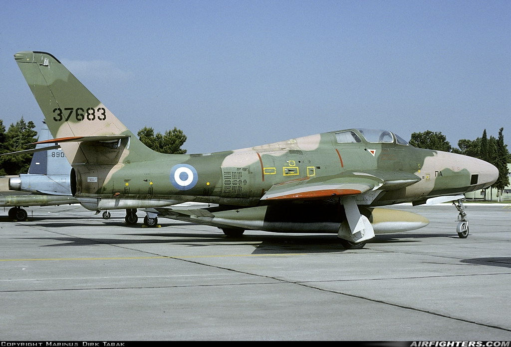 Greece - Air Force Republic RF-84F Thunderflash 37683 at Larissa (LRA / LGLR), Greece