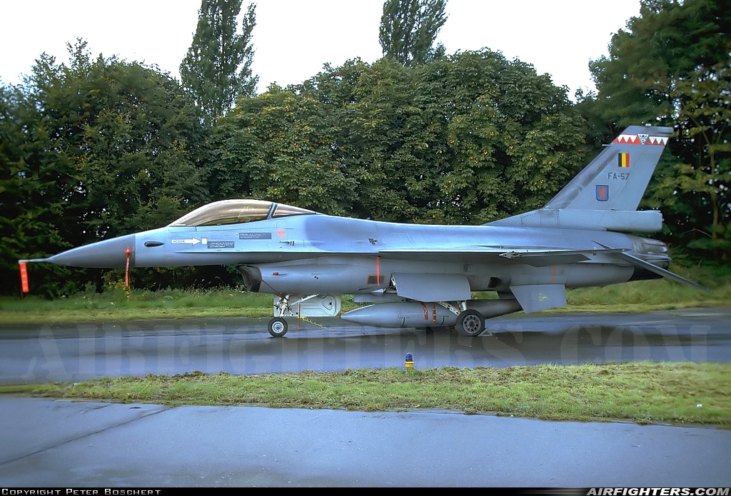 Belgium - Air Force General Dynamics F-16A Fighting Falcon FA-57 at Liege (- Bierset) (LGG / EBLG), Belgium