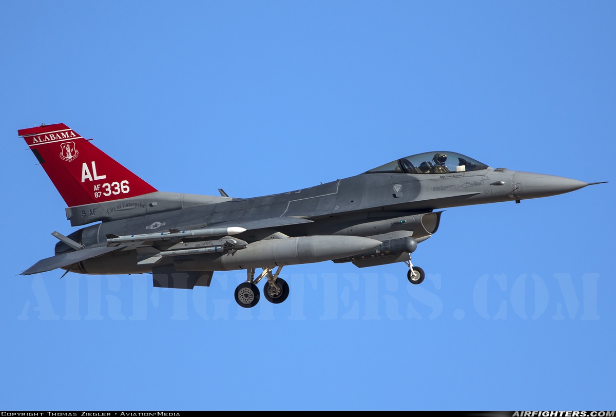 USA - Air Force General Dynamics F-16C Fighting Falcon 87-0336 at Las Vegas - Nellis AFB (LSV / KLSV), USA