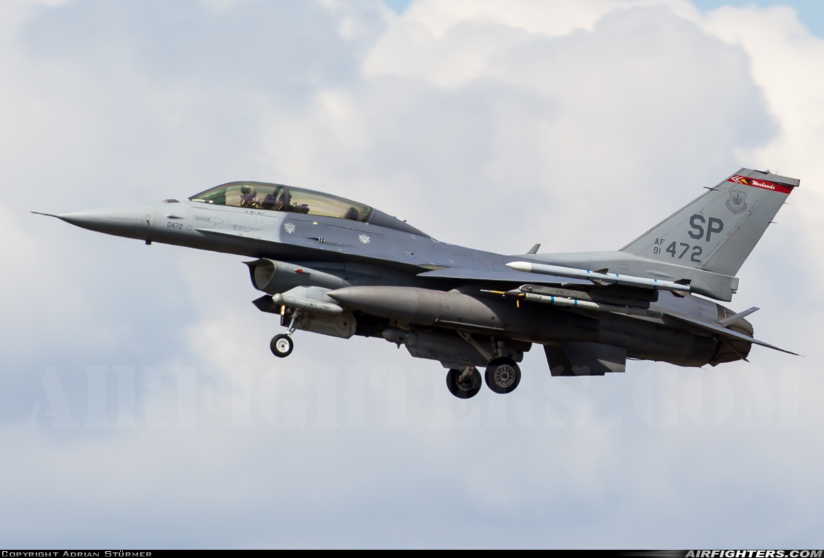 USA - Air Force General Dynamics F-16D Fighting Falcon 91-0472 at Spangdahlem (SPM / ETAD), Germany