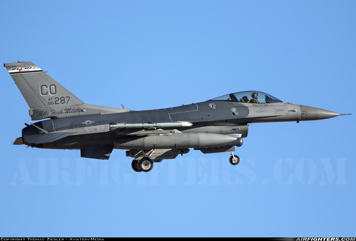 USA - Air Force General Dynamics F-16C Fighting Falcon 86-0287 at Las Vegas - Nellis AFB (LSV / KLSV), USA