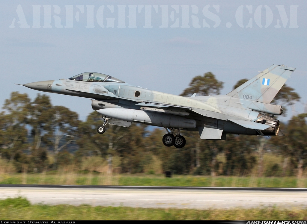 Greece - Air Force General Dynamics F-16C Fighting Falcon 004 at Andravida (Pyrgos -) (PYR / LGAD), Greece
